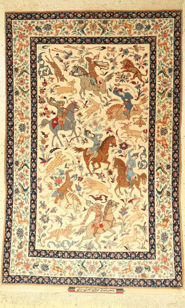 esfahan hunting carpet